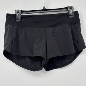 Lululemon Speed Up Low Rise LR Shorts 2.5” Lined Black Womens Size 6 Running
